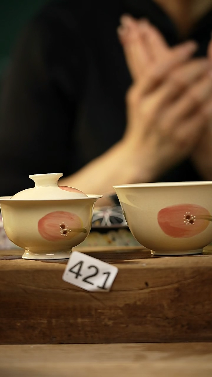 【闪购商品】瓷片栾树果 盖碗/设计师 牧渔 款 