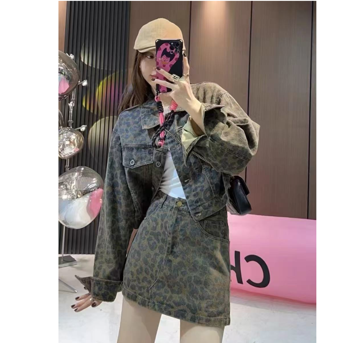 阳阳家新款豹纹裙套装2451MD