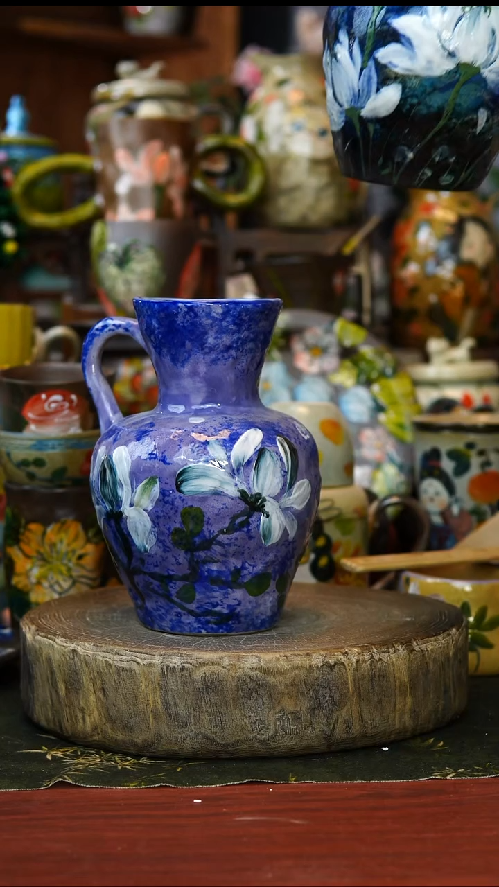 花瓶111景德镇手工手绘釉下彩