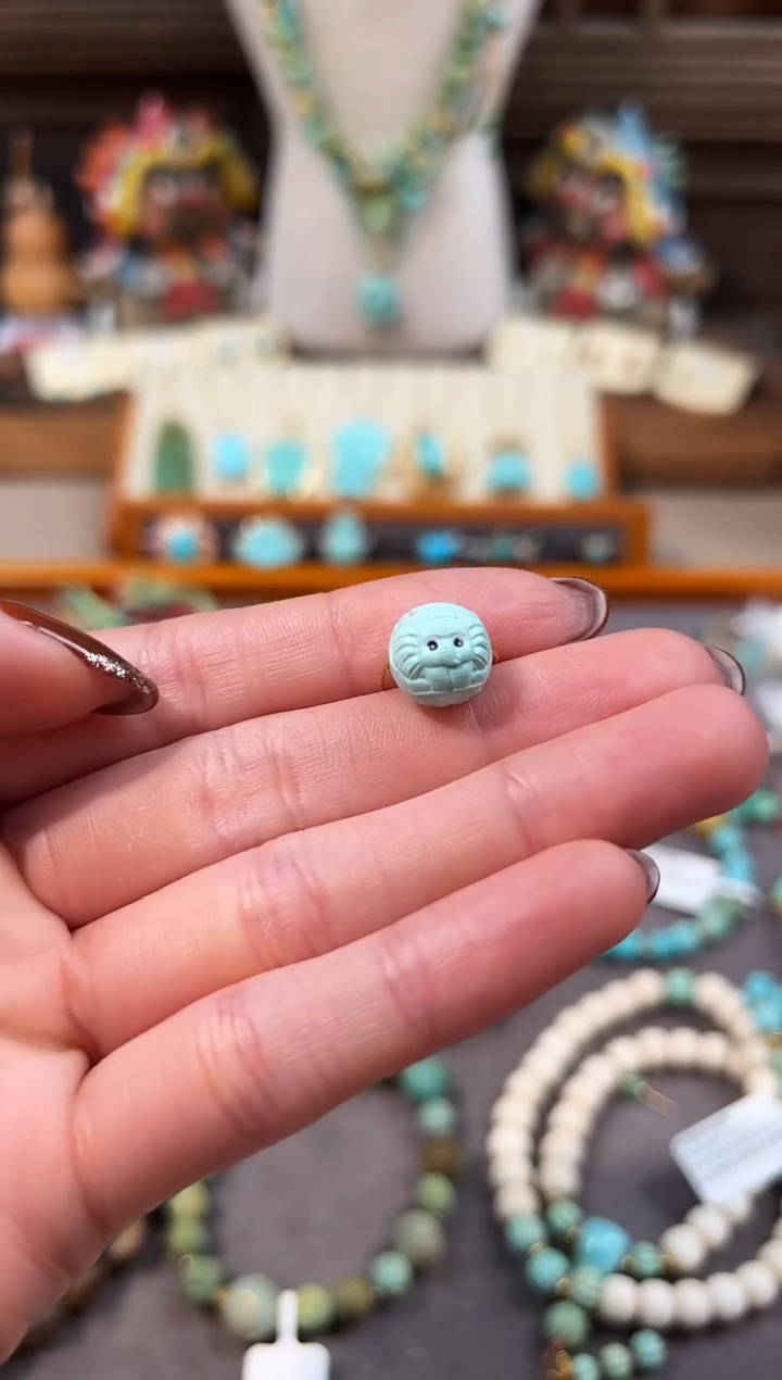 未镶嵌绿松石配饰小象圆珠