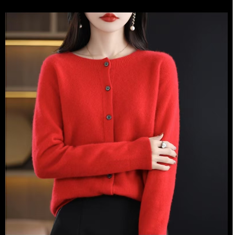 一线成衣羊毛针织开衫百搭秋冬