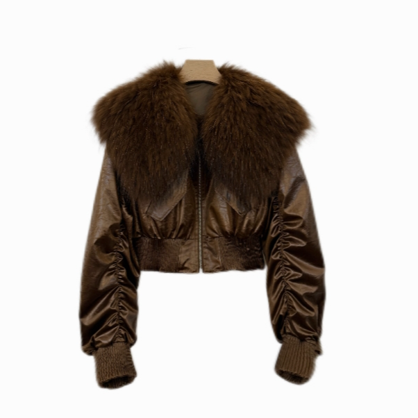 【是非的专属】原创设计款貉子毛显瘦高腰新款羽绒派克服BC25031