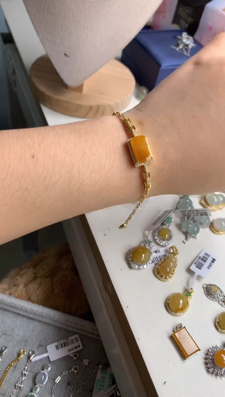 银S925镶嵌戒指翡翠手链7