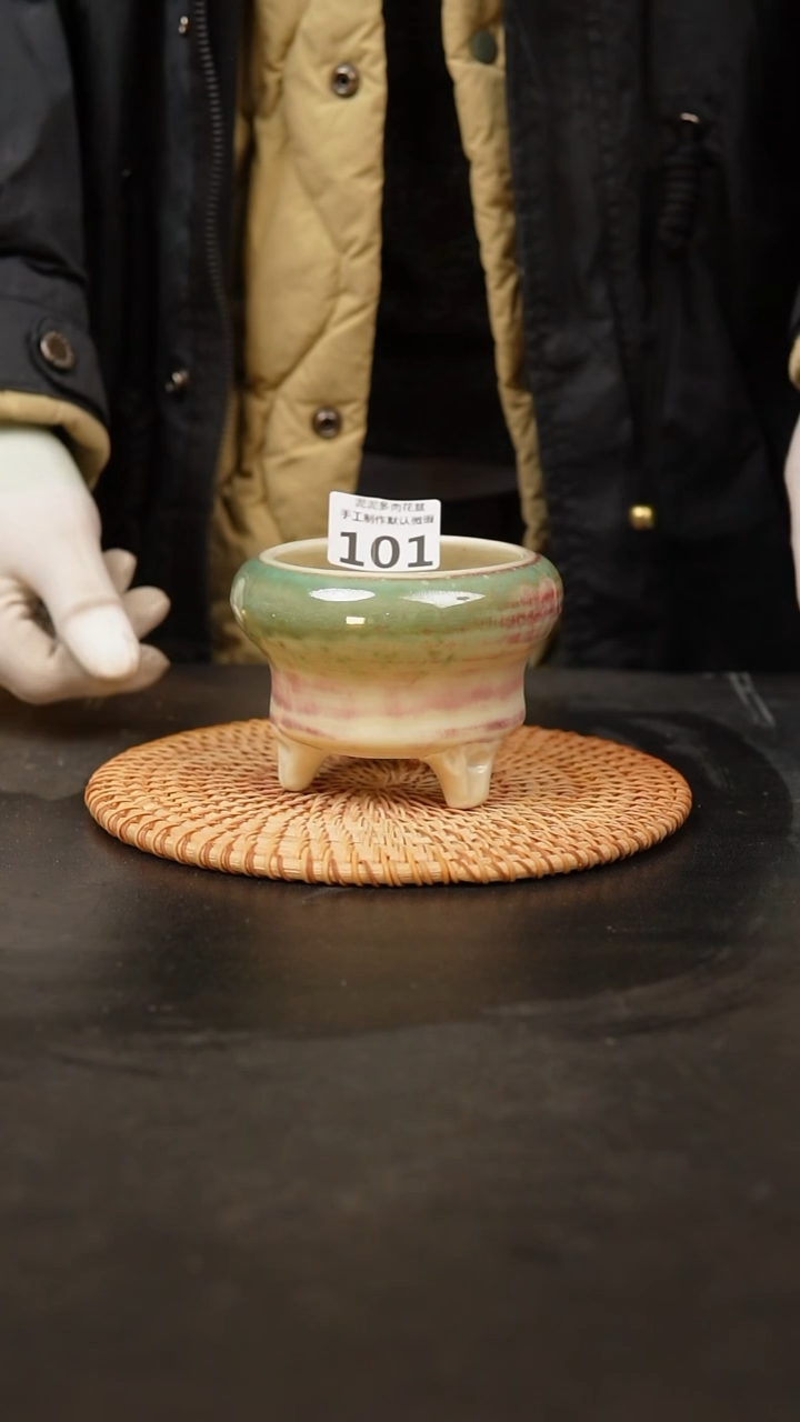 【闪购商品】瓷片101泥泥手工花盆