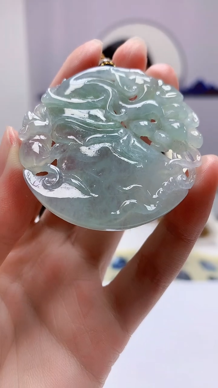 【闪购商品】定制翡翠未镶嵌0405zm-毛货挂件120花