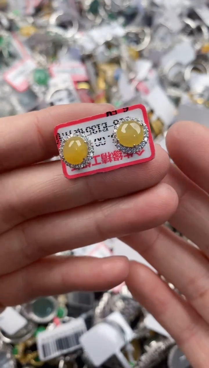 银S925镶嵌戒指翡翠555      1