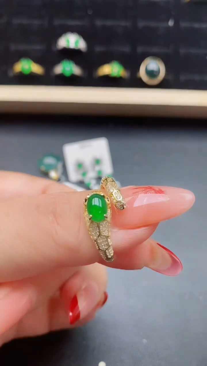 【闪购商品】翡翠戒指银S925镶嵌50805580
