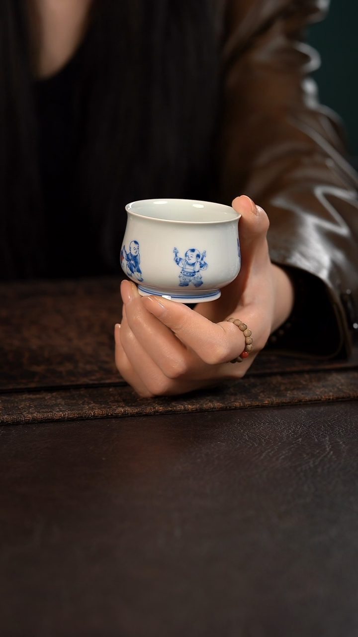 【闪购商品】杯聚澜堂五子闹春憨憨杯