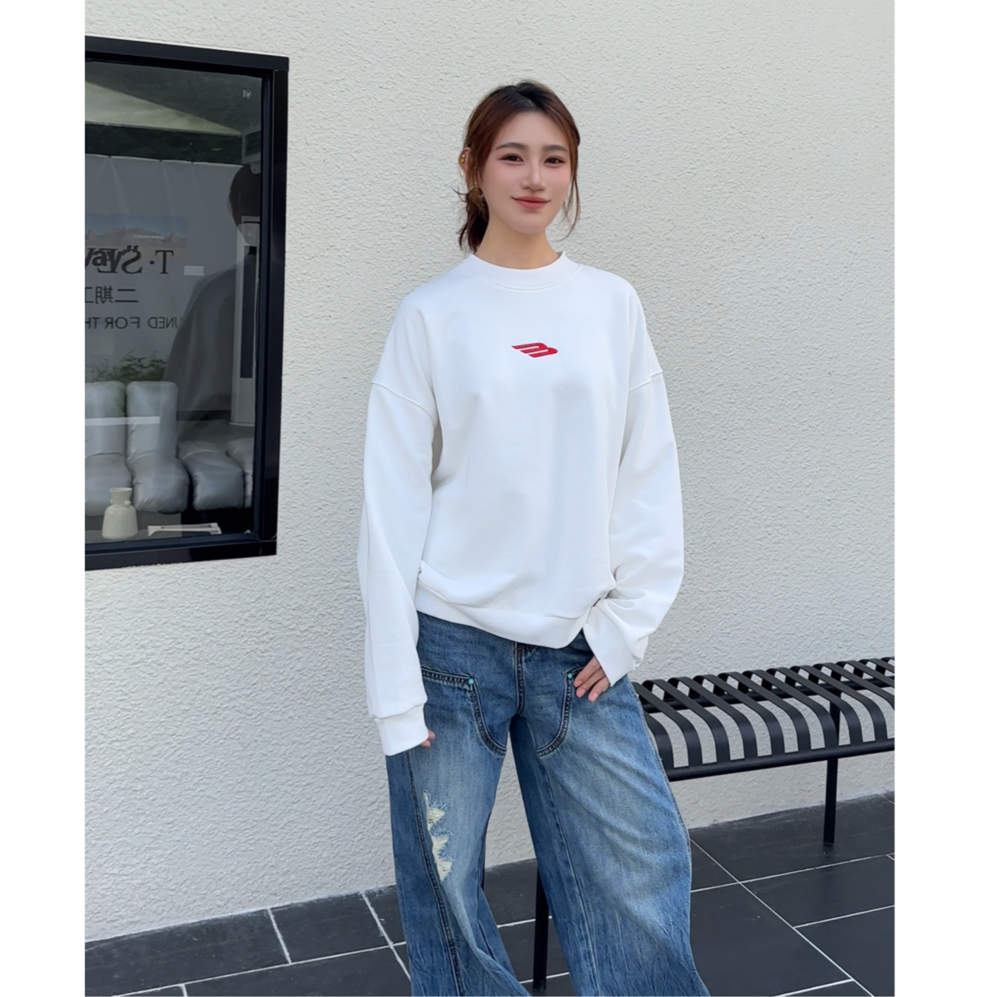 宽松阔版重磅纯棉卫衣男女同款 