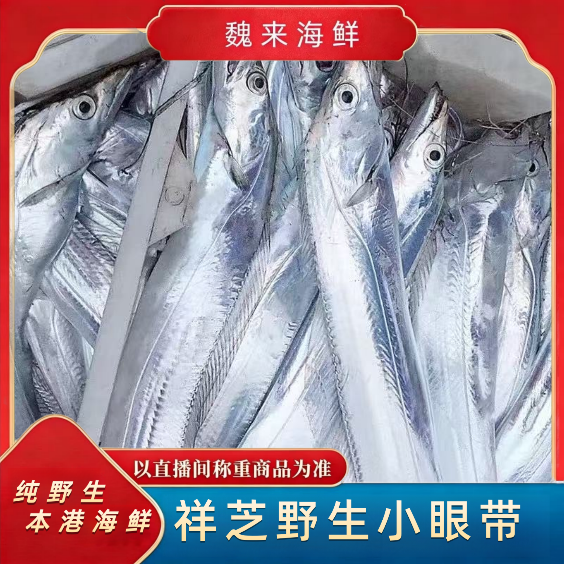 【魏来海鲜】本港海域小眼睛带鱼整条冷链发货