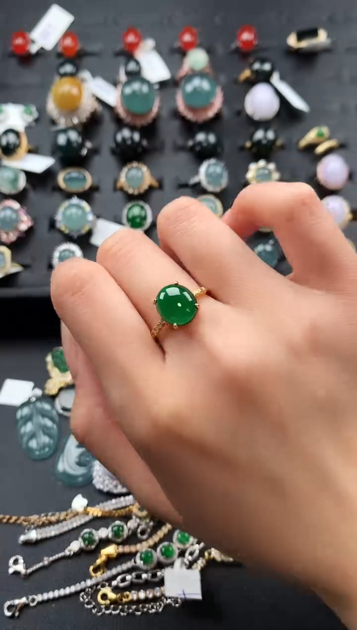 【闪购商品】翡翠戒指银S925镶嵌32646585