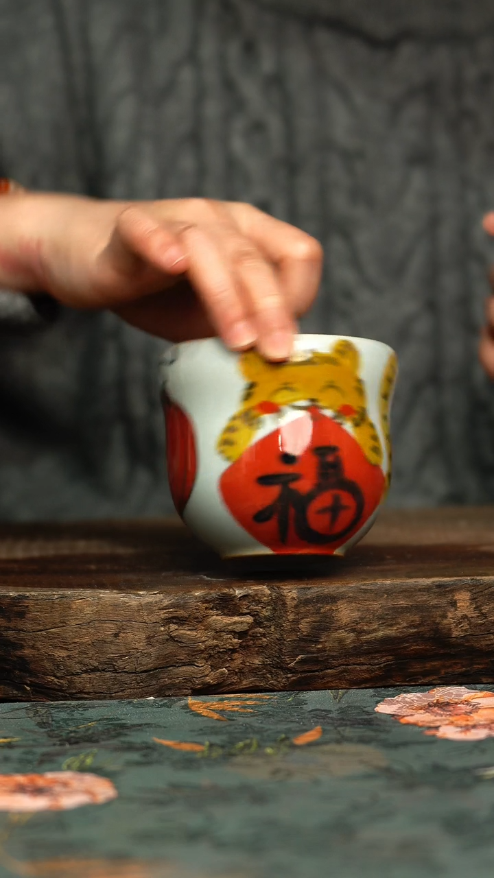 【闪购商品】杯杯釉下彩手工手绘同款陶器