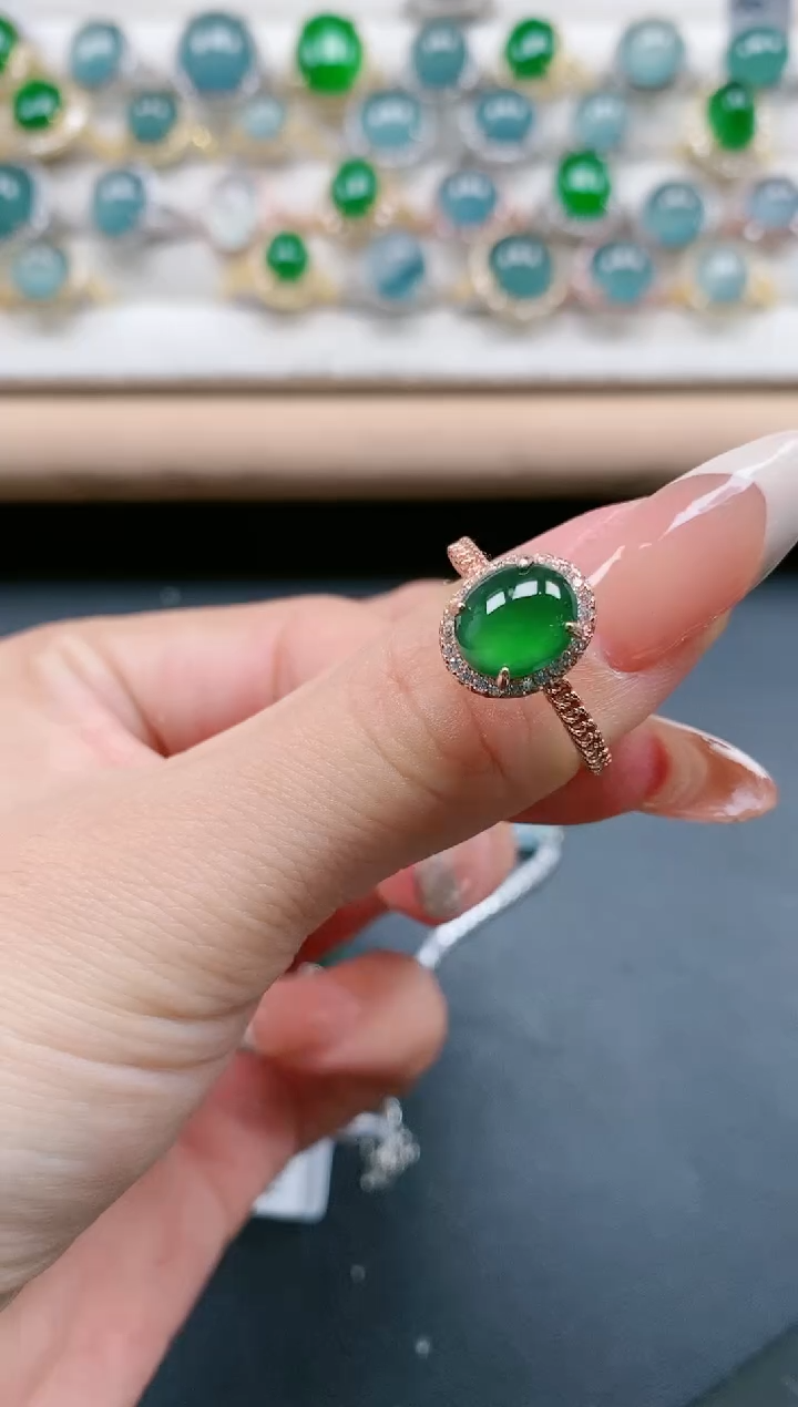 【闪购商品】翡翠戒指银S925镶嵌11111