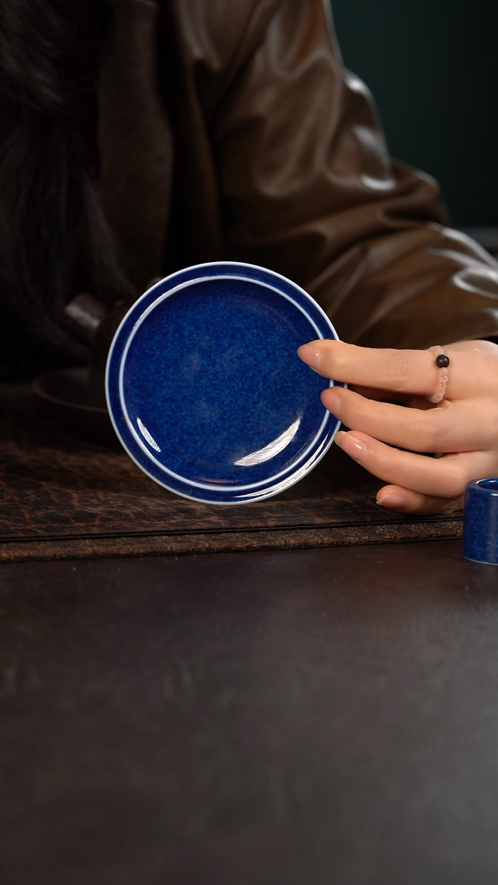 【闪购商品】杯初蓝舍洒蓝纯色杯垫