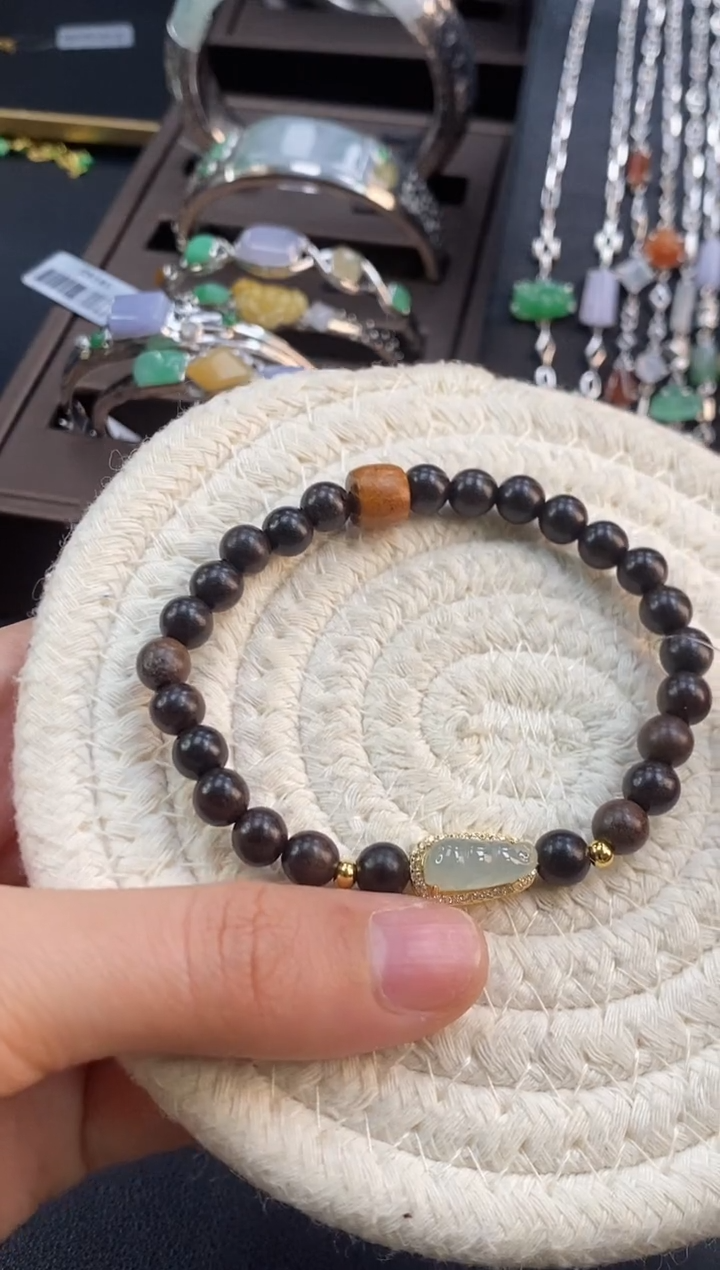 颈饰银S925镶嵌翡翠17121