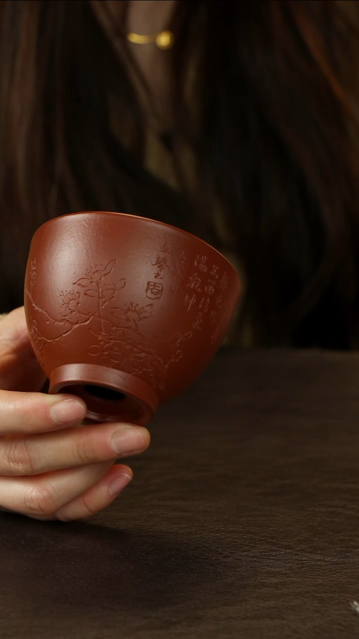 茶杯紫砂蒋文琴4号 朱泥主人杯 100cc