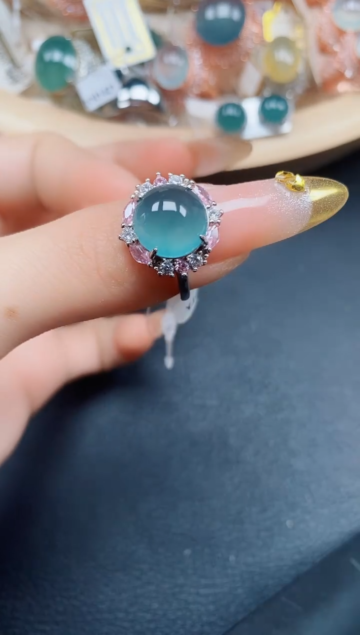 【闪购商品】翡翠戒指银S925镶嵌翡翠
