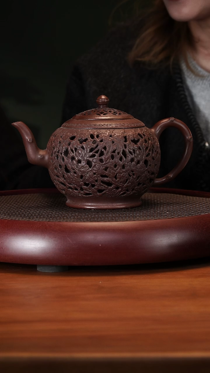 【闪购商品】紫砂茶壶2-41ZWP梅香满月老紫泥520cc