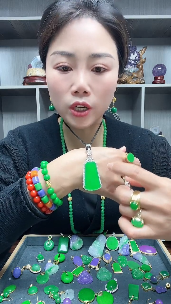 【闪购商品】翡翠吊坠(赠链)银S925镶嵌吊坠