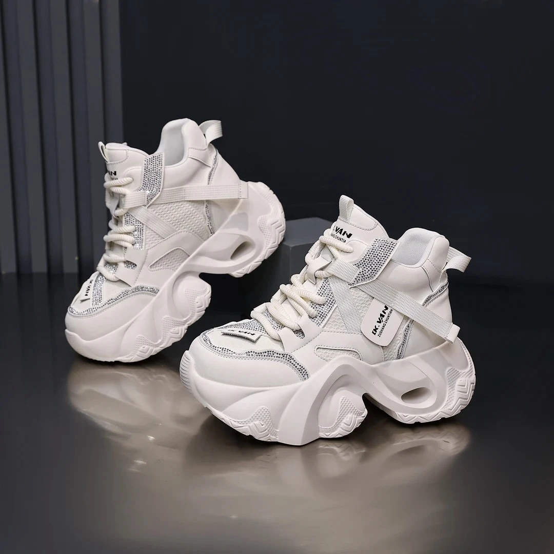 温州真皮厚底老爹鞋女2025秋季新款时尚百搭增高休闲运动透气