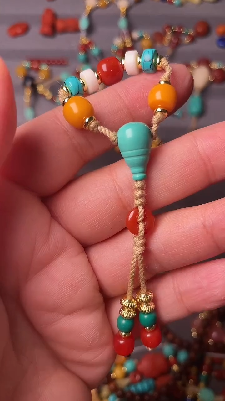 裸石蜜蜡未镶嵌4-7绿三通蜜蜡腰珠