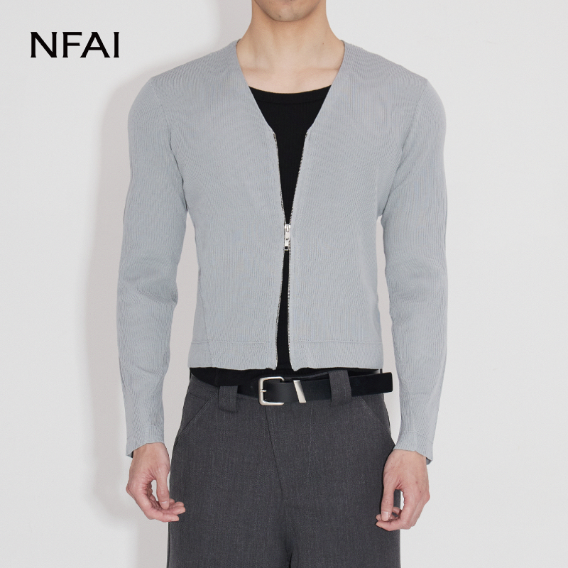 NFAI 25SS V领拉链外套