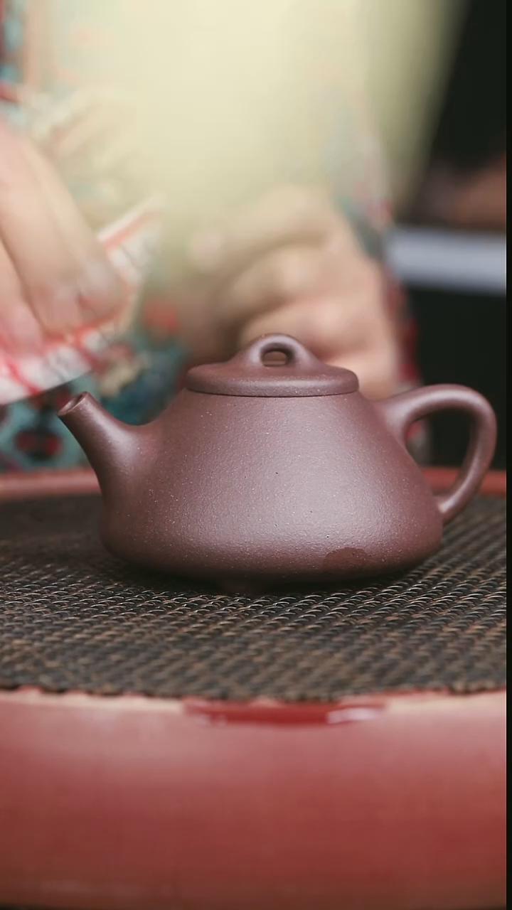 茶壶紫砂高砂老紫泥子冶石瓢220CC