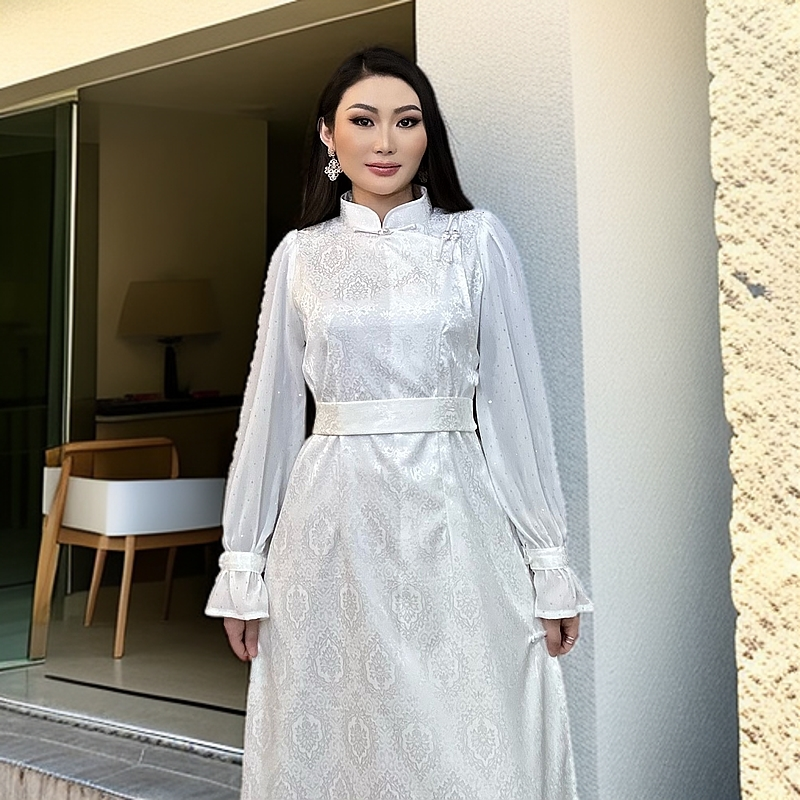 Adiyabrand元素连衣裙子时尚现代纱袖民族风春夏出游服装女