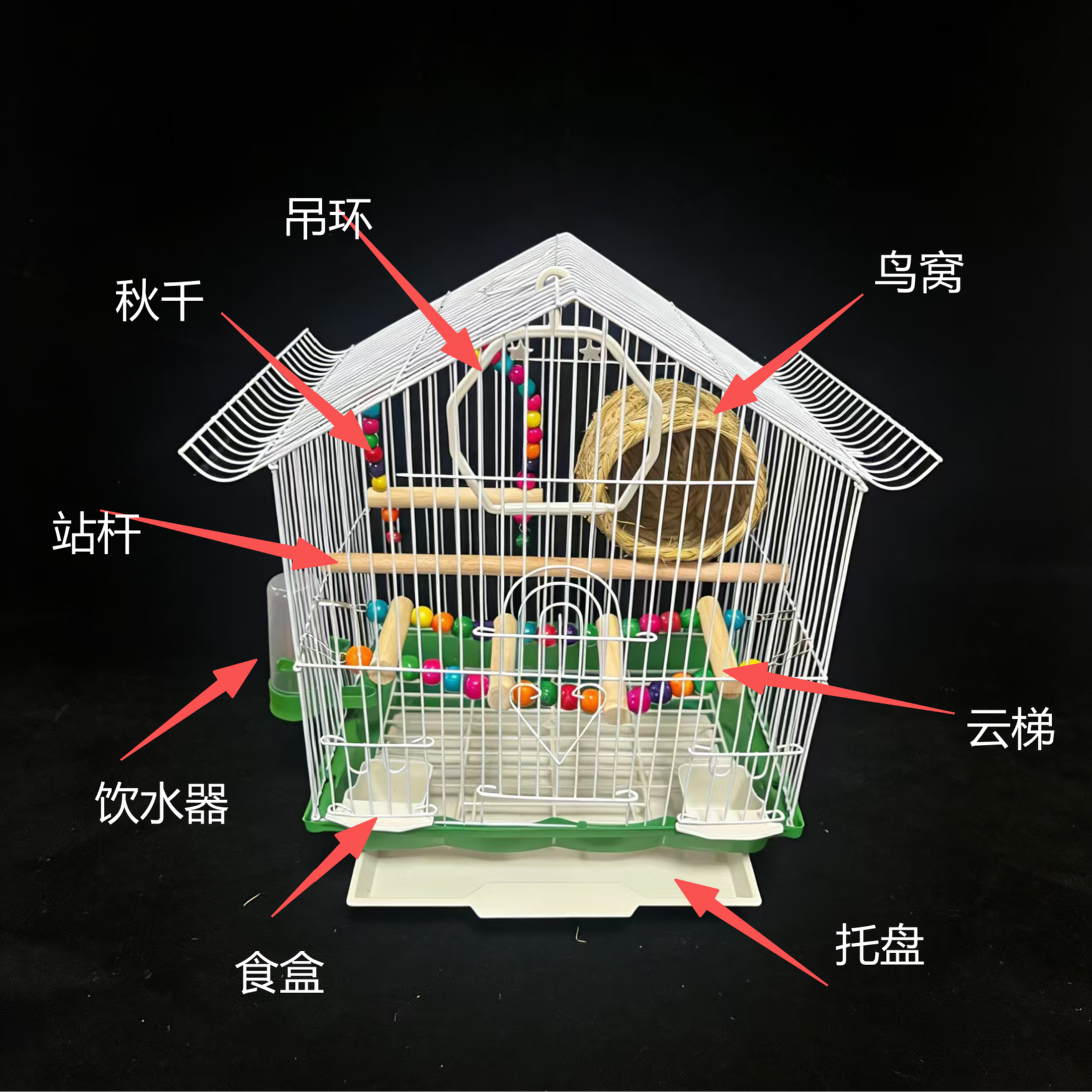 家用新型豪华生态鹦鹉虎皮珍珠鸟专用鸟笼别墅
