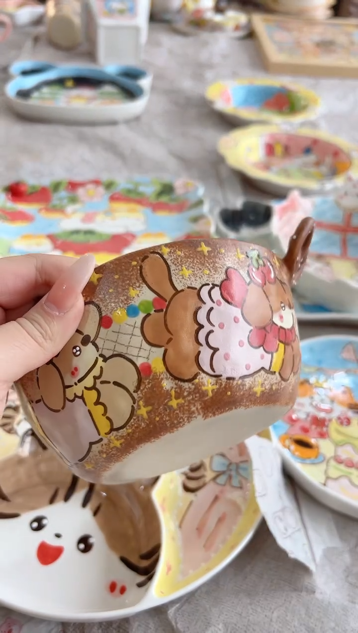 摆件陶景德镇陶瓷手绘微瑕