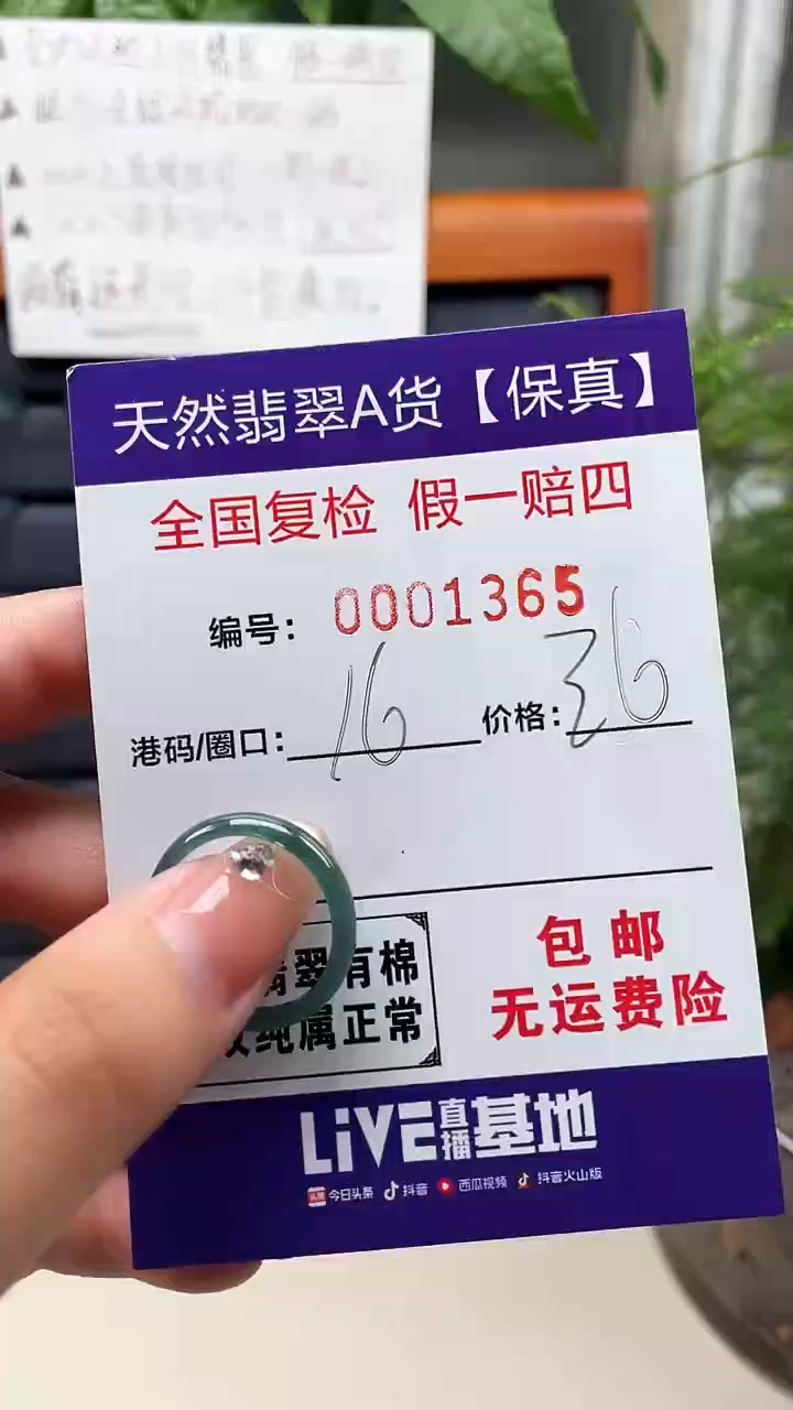 【闪购商品】翡翠戒指未镶嵌天然翡翠A货戒圈1365