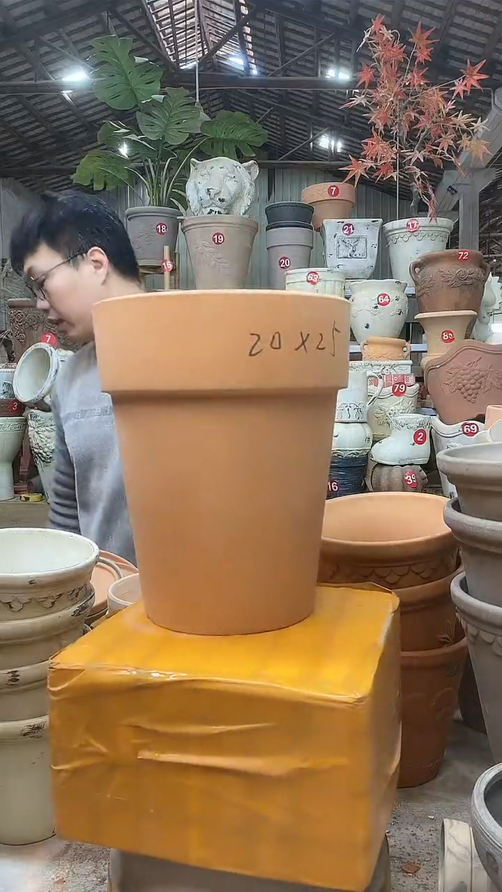 【闪购商品】缸4个20*25红陶反比例无托