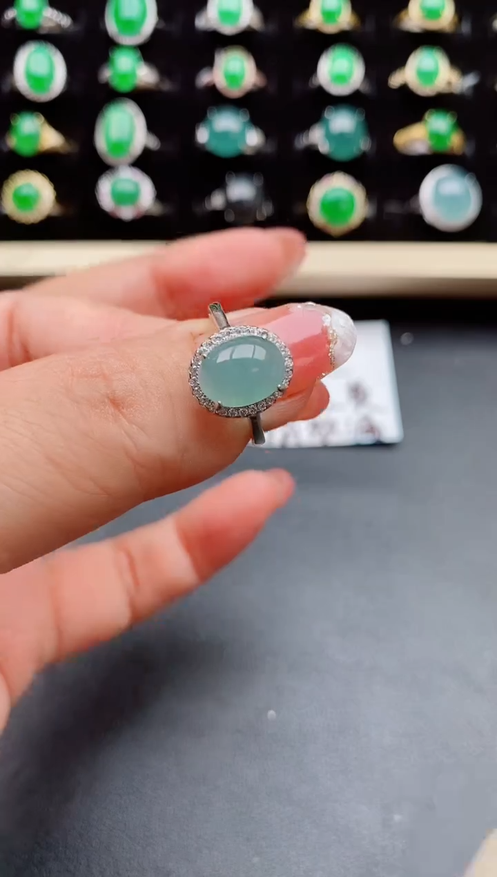 【闪购商品】翡翠戒指银S925镶嵌58005