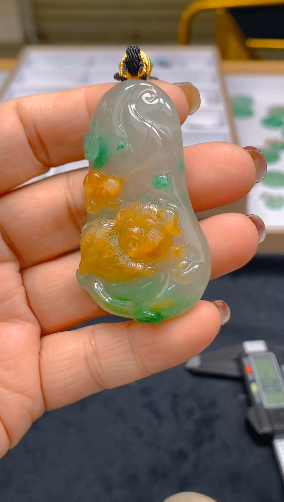 【闪购商品】石英质玉颈饰未镶嵌冰美人非洲翠，假一罚四055