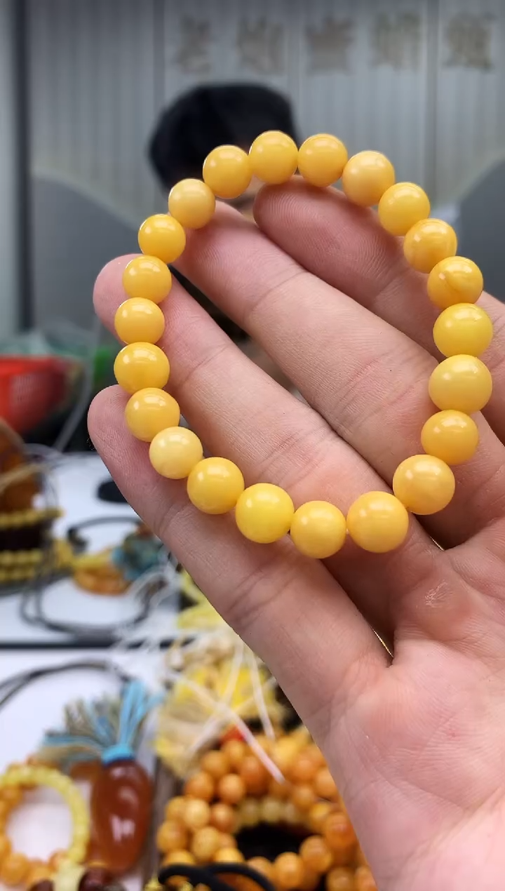 裸石蜜蜡未镶嵌手串卡8