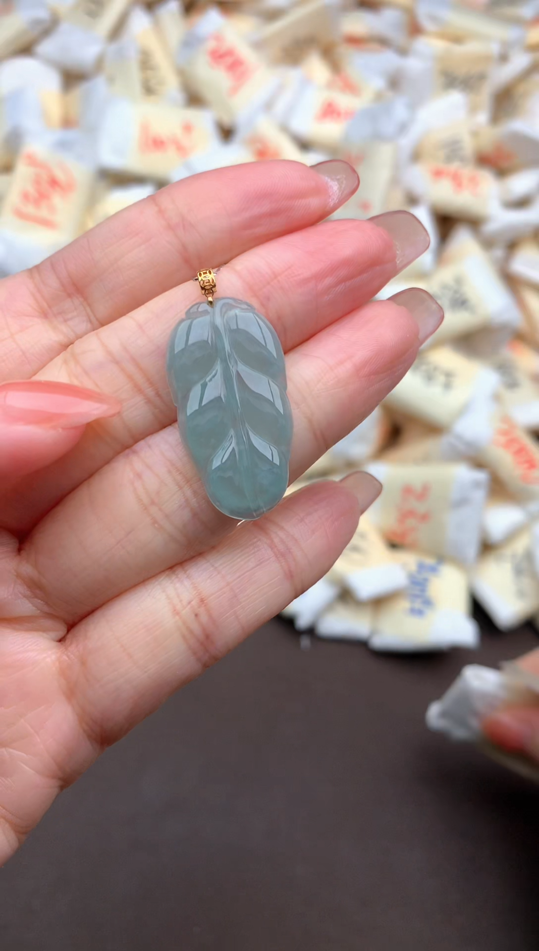 【闪购商品】翡翠挂件18K金镶嵌一