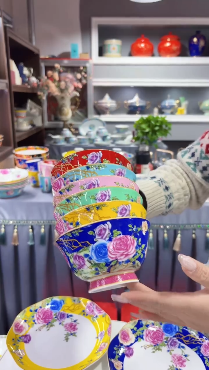 珐琅 4.7英寸花口碗6个专场福利  