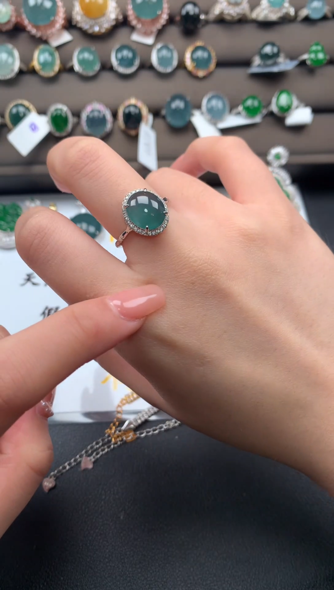 【闪购商品】翡翠戒指银S925镶嵌51241