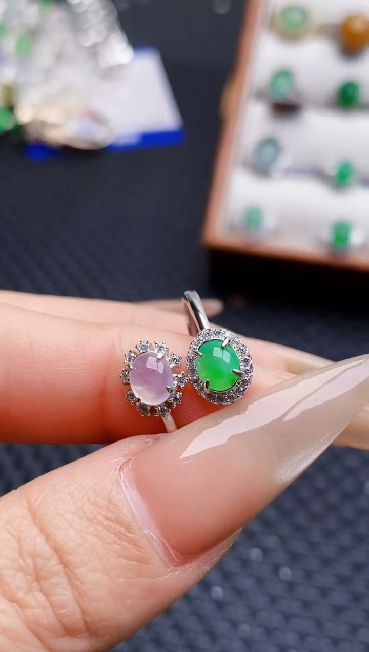 银S925镶嵌戒指翡翠1652