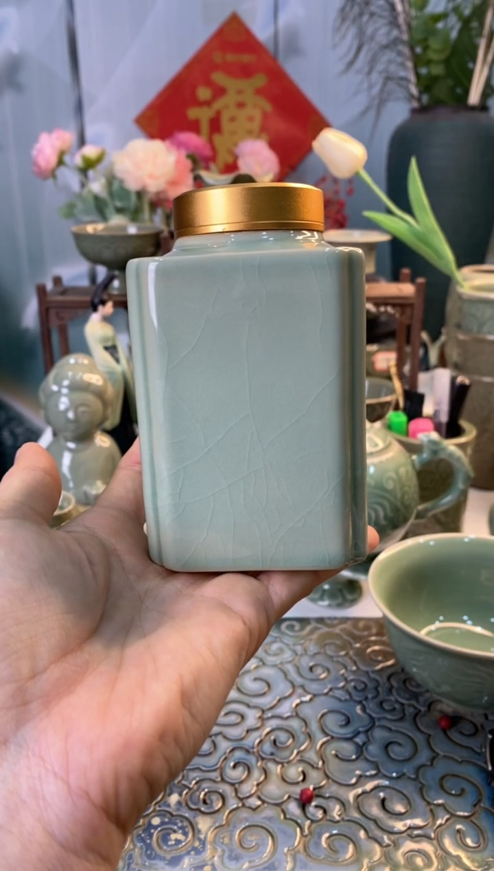 【闪购商品】121408微瑕冰裂纹车载茶叶罐 一只