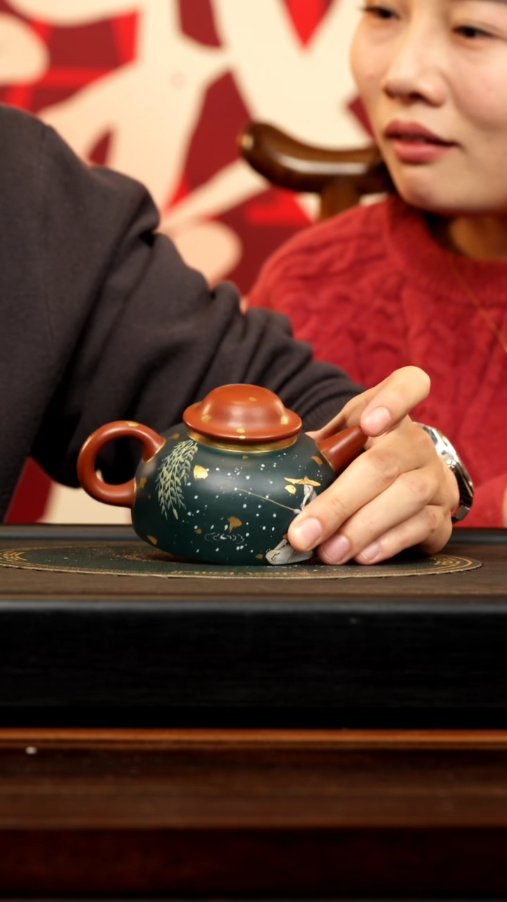 【闪购商品】紫砂茶壶RQX 紫泥粉浆 笠帽 251cc