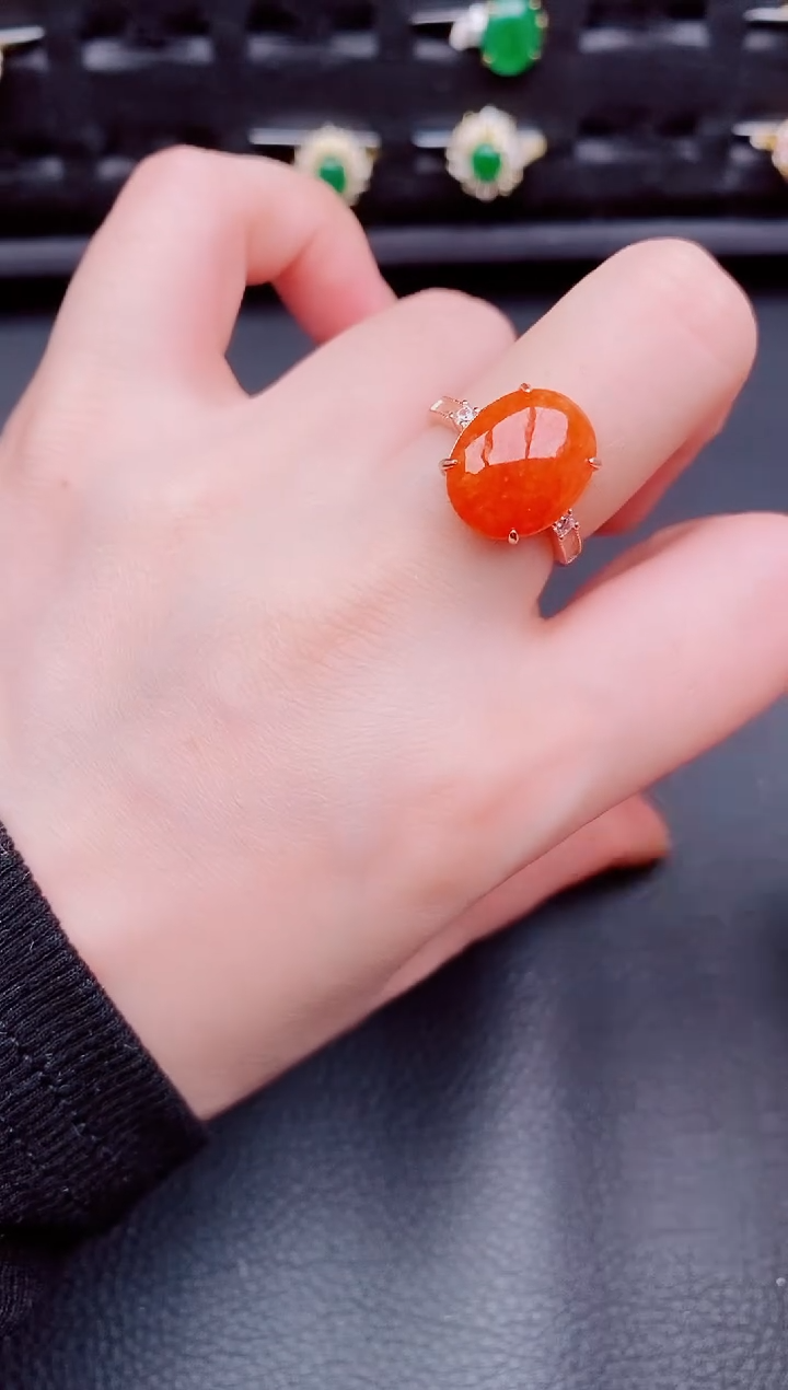 【闪购商品】翡翠戒指银S925镶嵌天然a货翡翠230