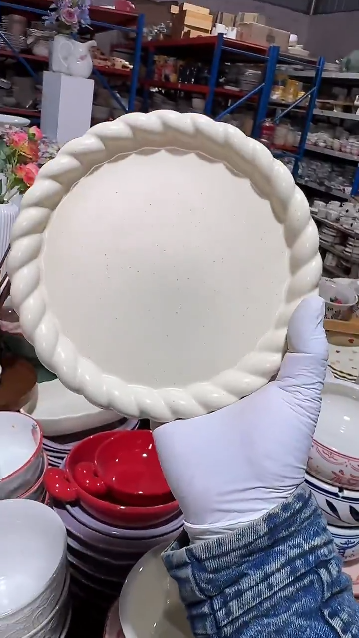 陶瓷8英寸麻点盘 微瑕凑满20元包邮