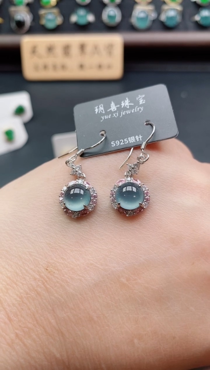 银S925镶嵌戒指翡翠1
