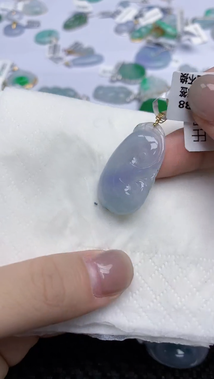 【闪购商品】翡翠颈饰18K金镶嵌V天然翡翠A货