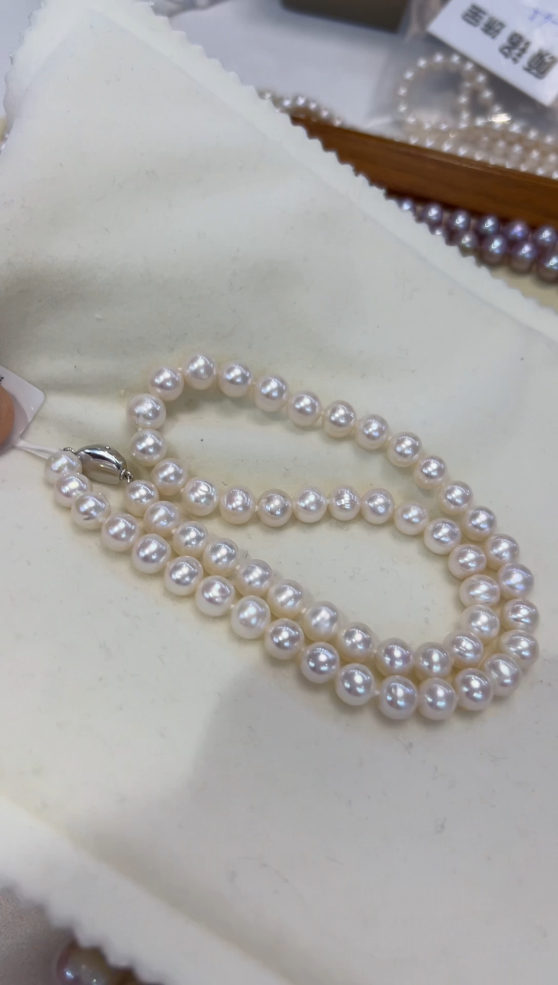 颈饰银S925镶嵌淡水珍珠7.5-8.5mm无核