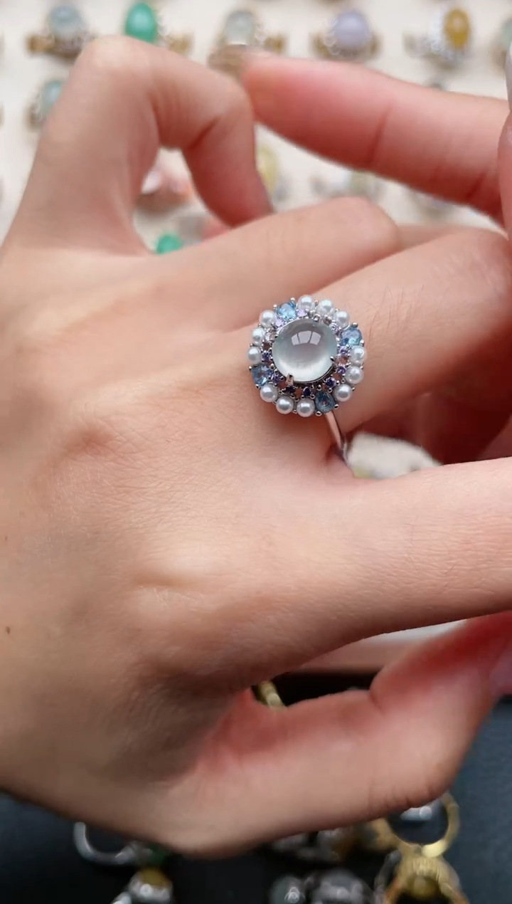 【闪购商品】翡翠戒指银S925镶嵌1111