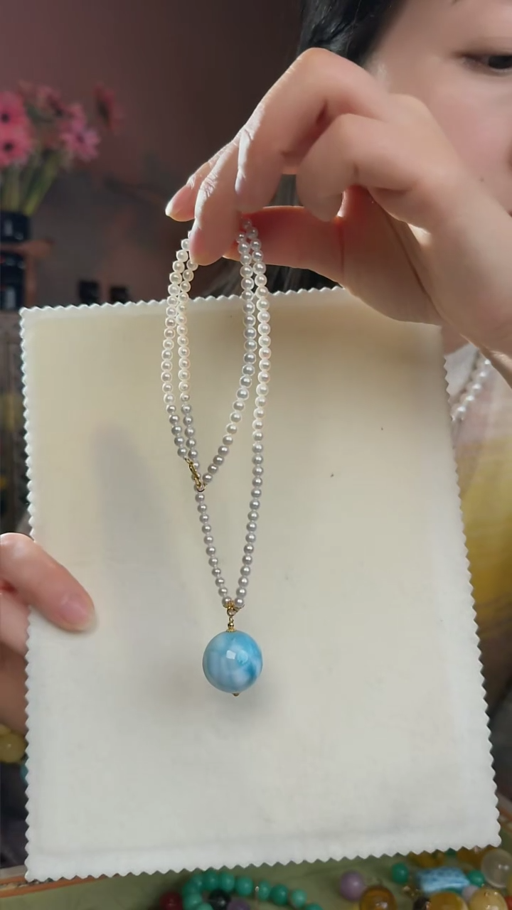 【闪购商品】针钠钙石（海纹石）吊坠(赠链)未镶嵌吊坠赠项链