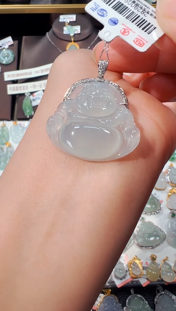 【闪购商品】翡翠吊坠(不含链)18K金镶嵌佛公吊坠903
