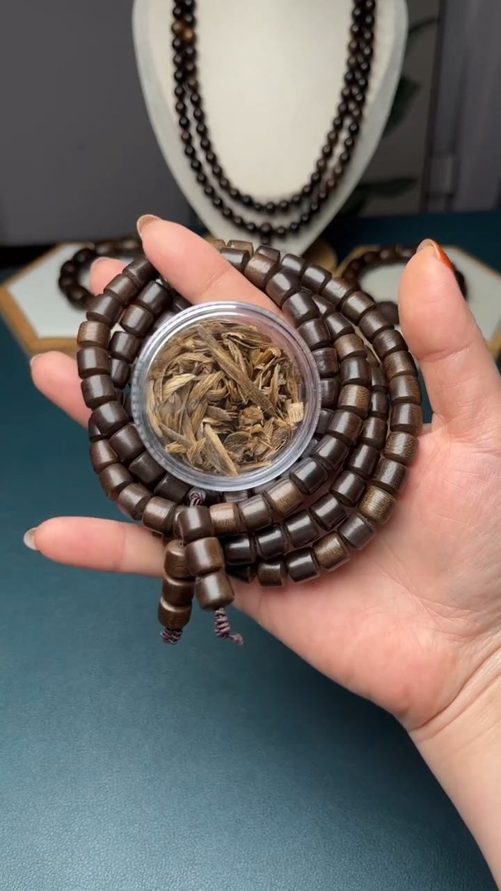 沉香沉香碎屑8mm108越南芽庄多圈桶珠